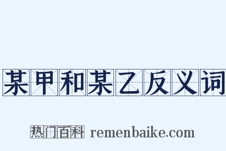 某甲和某乙反义词是什么意思的图片